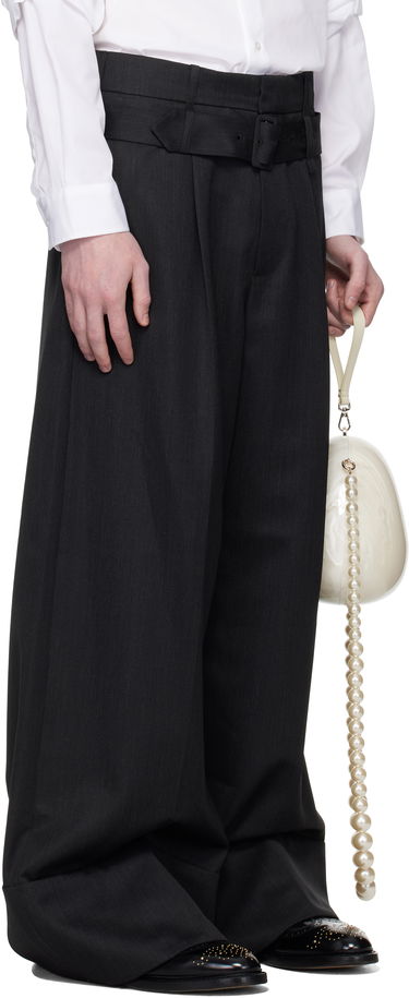 Hlače Simone Rocha Simone Rocha Wide Leg Multi Belt Loop Trousers Črna | 4159 1217, 1
