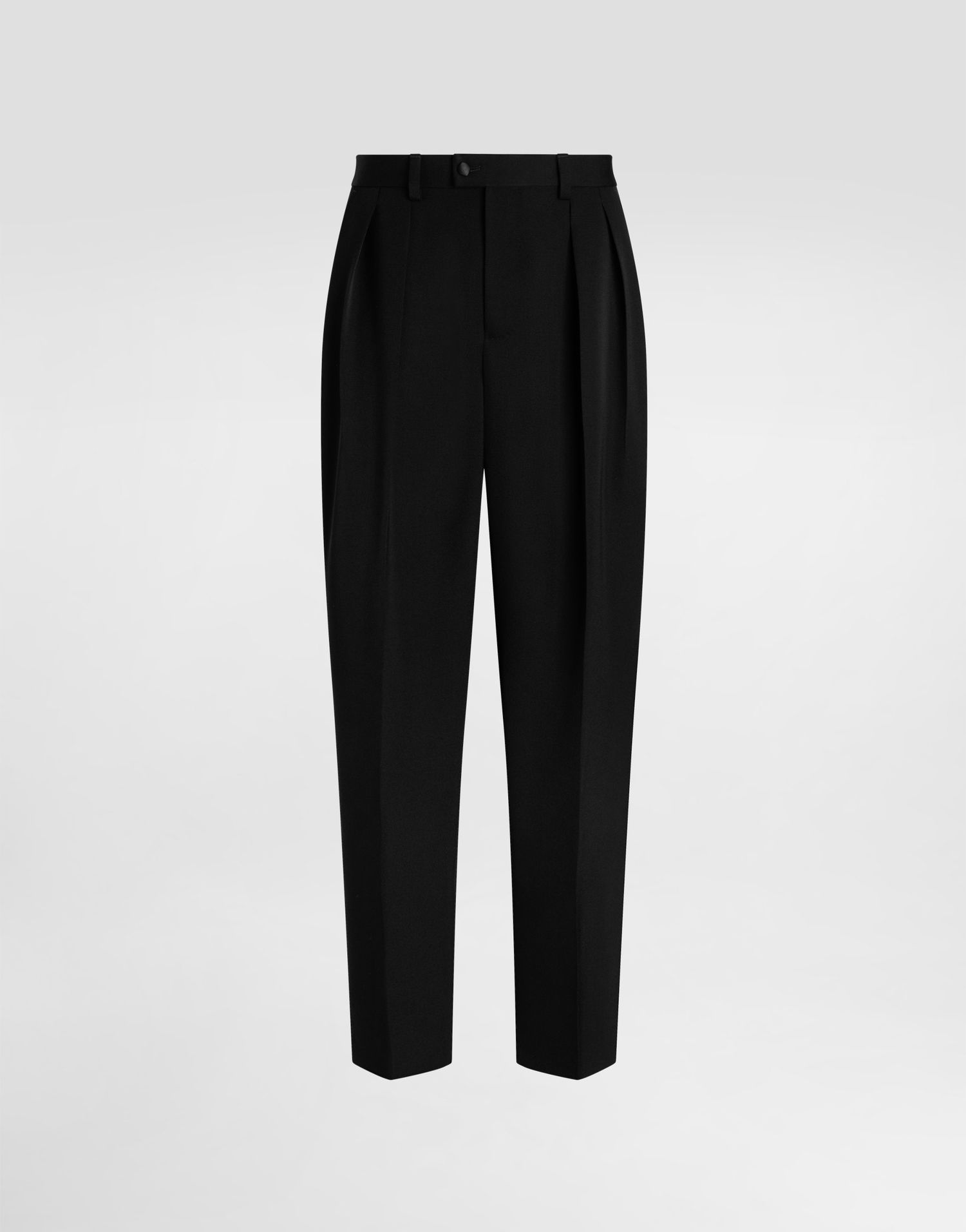 Hlače Dolce & Gabbana Dolce & Gabbana Wool Gabardine Pleated Trousers 46 Črna | GP16KTFU21EN0000, 0