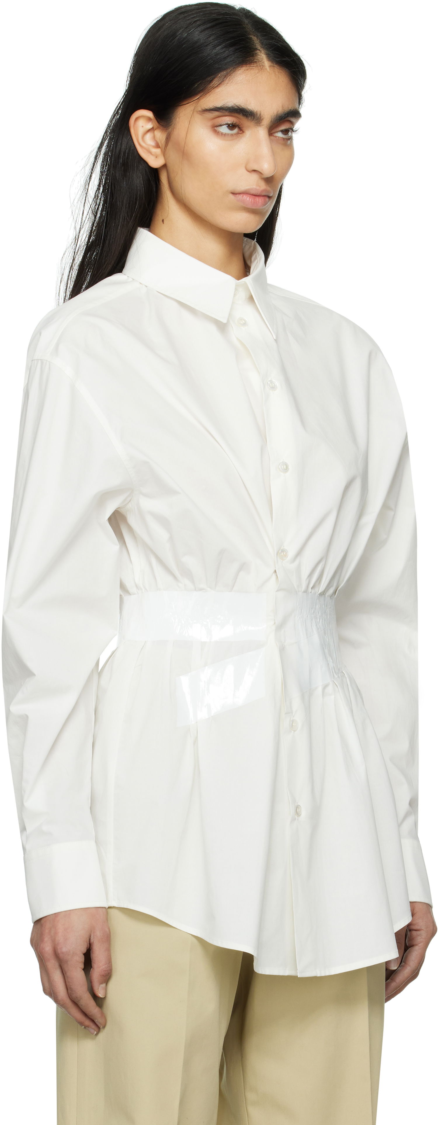 Srajce Maison Margiela MM6 Maison Margiela Cotton Poplin Taped Shirt Bela | S52DT0045 M35256, 1