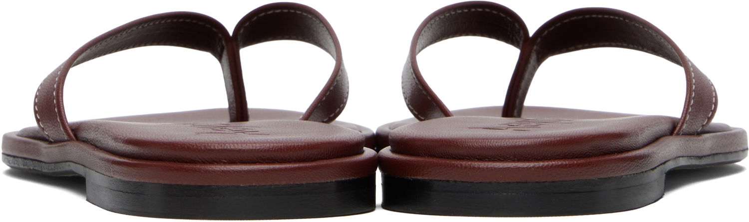 Modni dodatki Aeyde Aeyde Melody Leather Toe-Post Flip-Flops Rjava | A11-FS-FDMR08FL191-SS25-955-007, 1