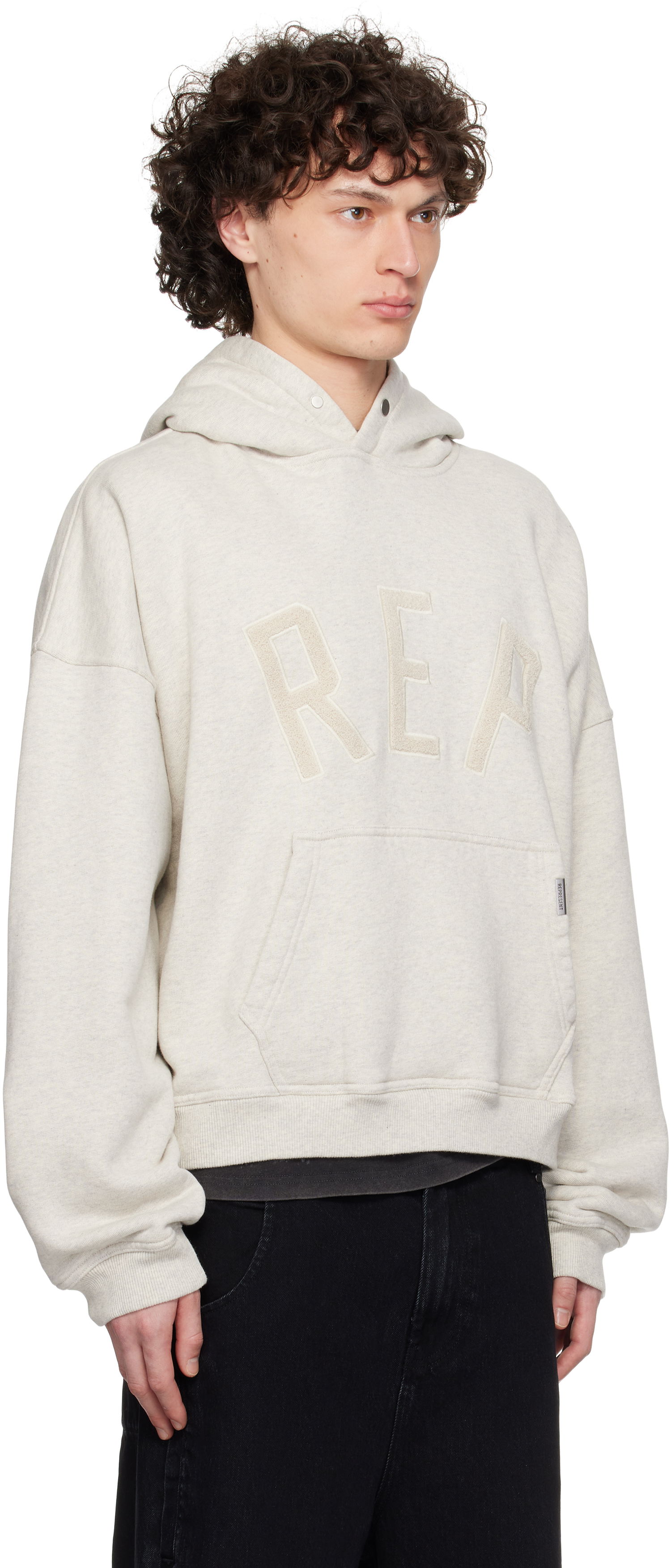 Pulover Represent Clo Represent 'Rep' Appliqué Hoodie Siva | MLM41211, 1