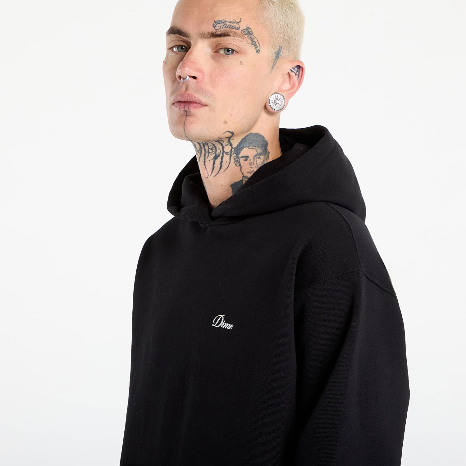 Pulover Dime Dime Cursive Small Logo Hoodie Črna | DIMEFA2540BLK, 1