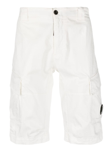 Kratke hlače C.P. Company Stretch Sateen Cargo Shorts Gauze Bela | 12CMBE062A005694G
