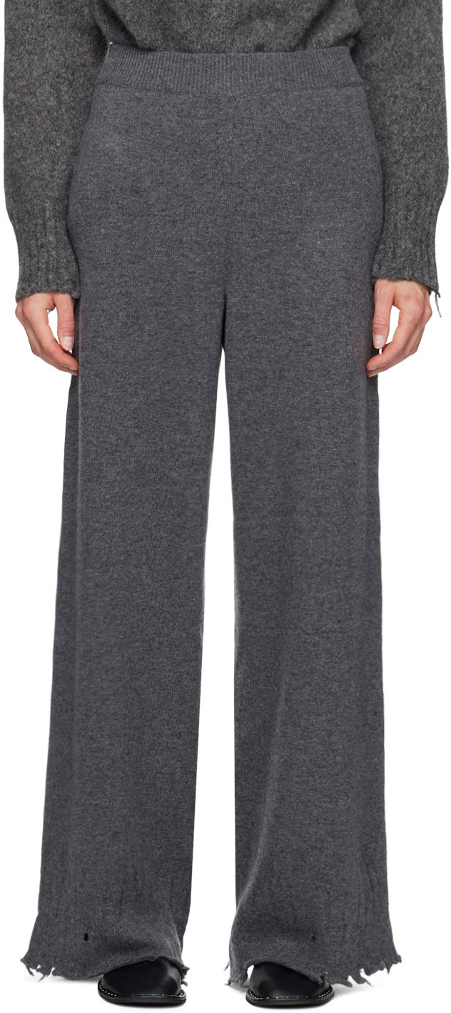 Hlače Stella McCartney Flared High-Rise Trousers Siva | 6K08783S2523