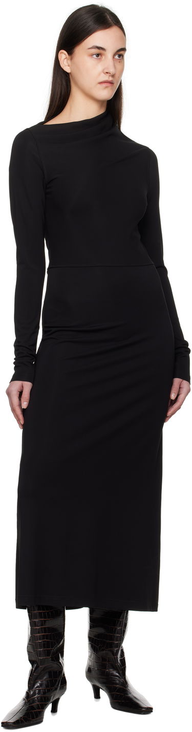 Obleke TOTEME TOTEME Draped Jersey Maxi Dress Črna | 251-WRD4459-FB0162, 3