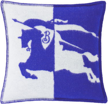 Home decor Burberry Burberry EKD Wool Equestrian Knight Decorative Pillow Modra | 8076989, 0