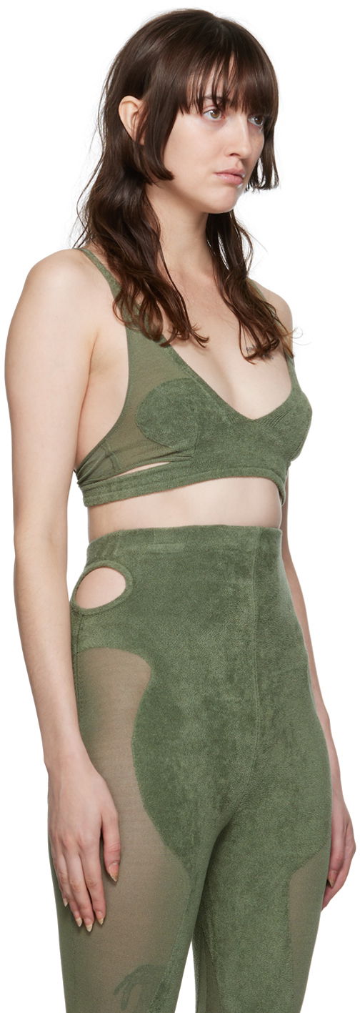 Modrček Dion Lee Chenille Intarsia Bra Zelena | A7606P22, 1