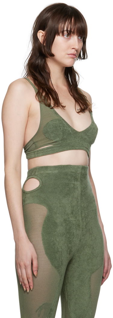 Modrček Dion Lee Chenille Intarsia Bra Zelena | A7606P22, 1
