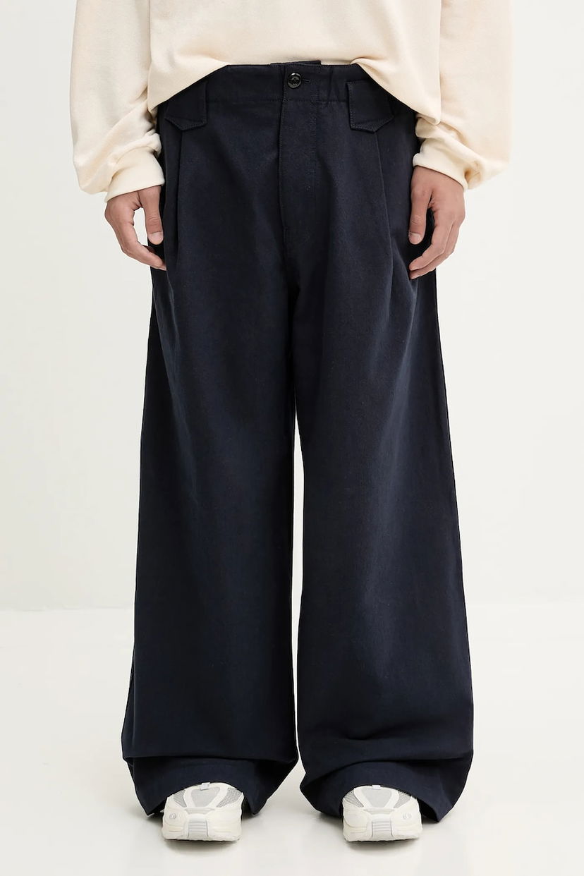 Hlače KENZO Kenzo Wide Leg Trousers Mornarica | FF55PA3809GV.79