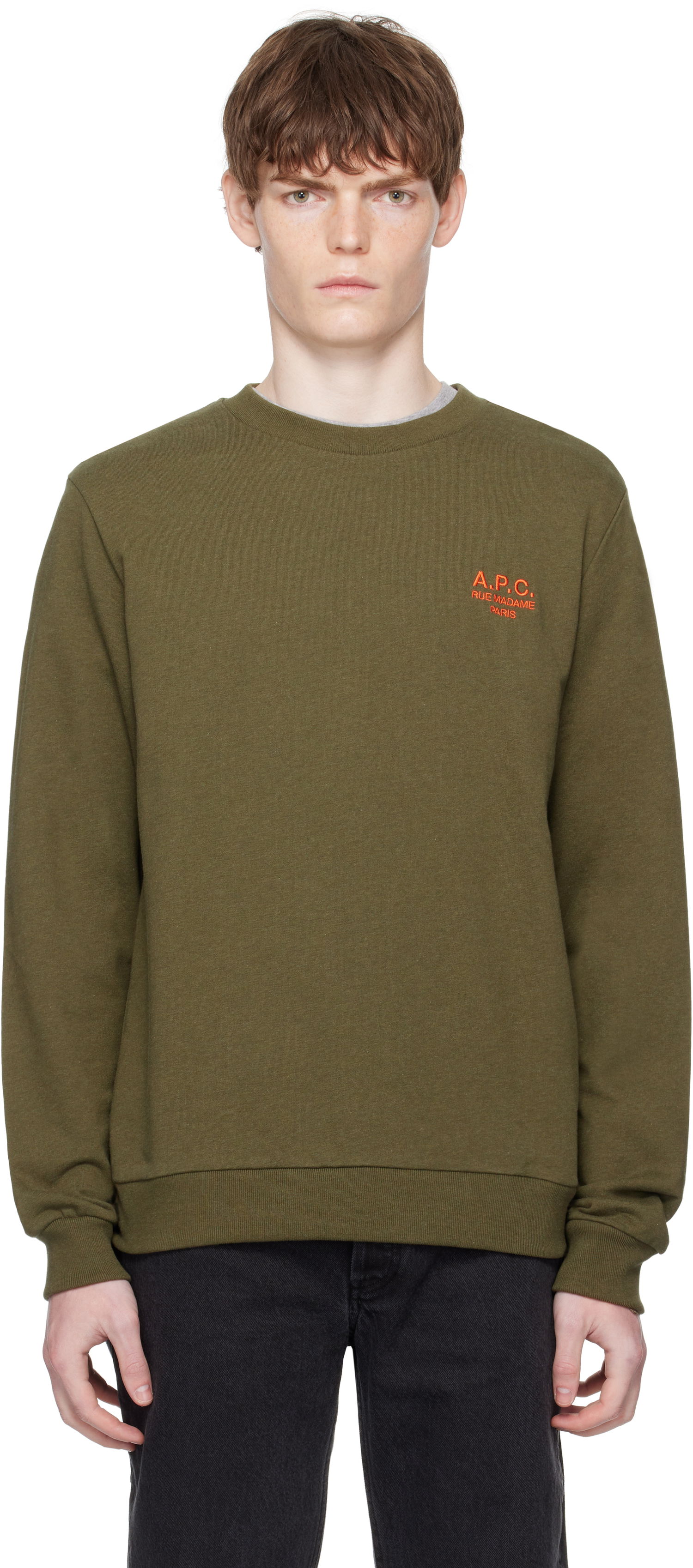 Pulover A.P.C. A.P.C. Rue Madame Standard Sweatshirt Zelena | COHGR-M27913, 0