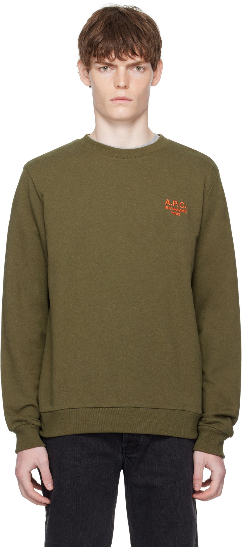 Pulover A.P.C. A.P.C. Rue Madame Standard Sweatshirt Zelena | COHGR-M27913