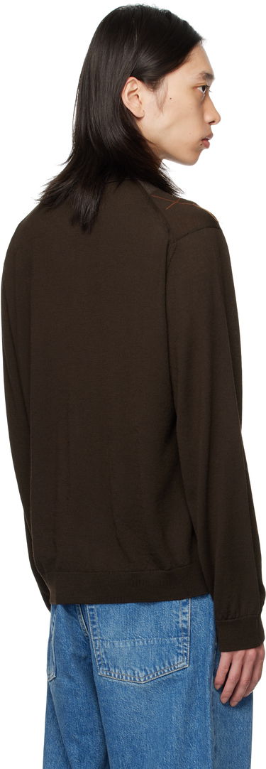 Pleteni pulover OUR LEGACY Our Legacy Evening Argyle Cardigan Rjava | M4253EP, 2