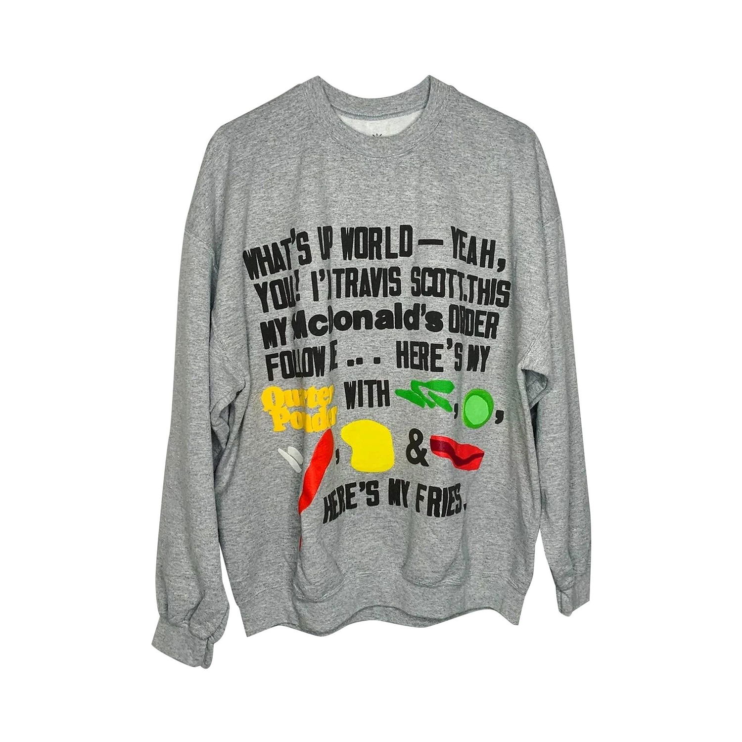 Pulover Cactus Jack by Travis Scott Cactus Plant Flea Market x Script Crewneck Sweatshirt Siva | CJMD CS168 SPOR, 1