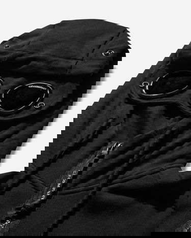 Pulover C.P. Company Diagonal Raised Fleece Goggle Zipped Hoodie Črna | RCCMSS715A-005086W 999, 3