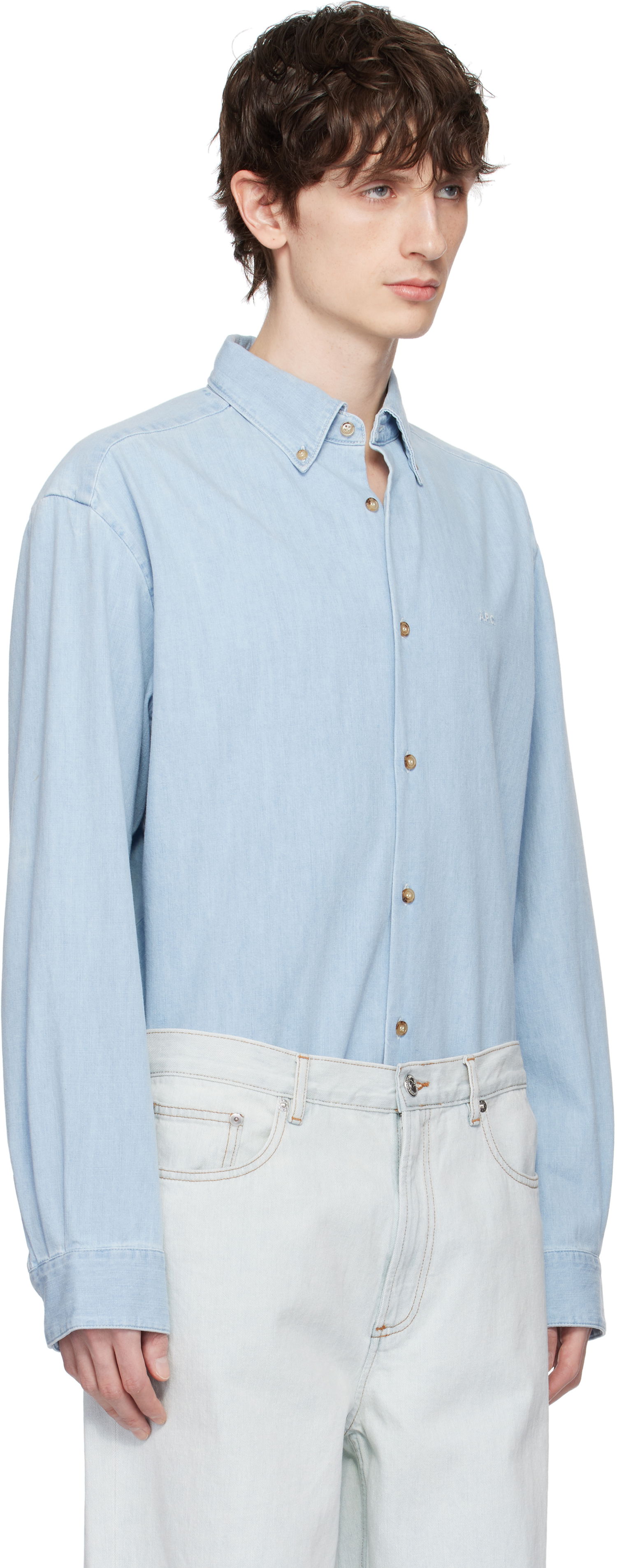 Srajce A.P.C. A.P.C. Mathias Denim Shirt Modra | COGXX-H12586, 1