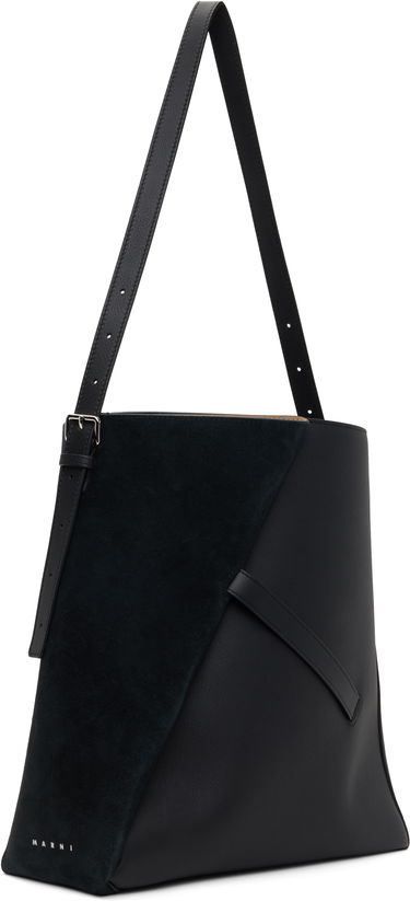 Torba za čez ramo Marni Marni Reverse Leather and Suede Tote Črna | SBMP0190U2 P8199, 2