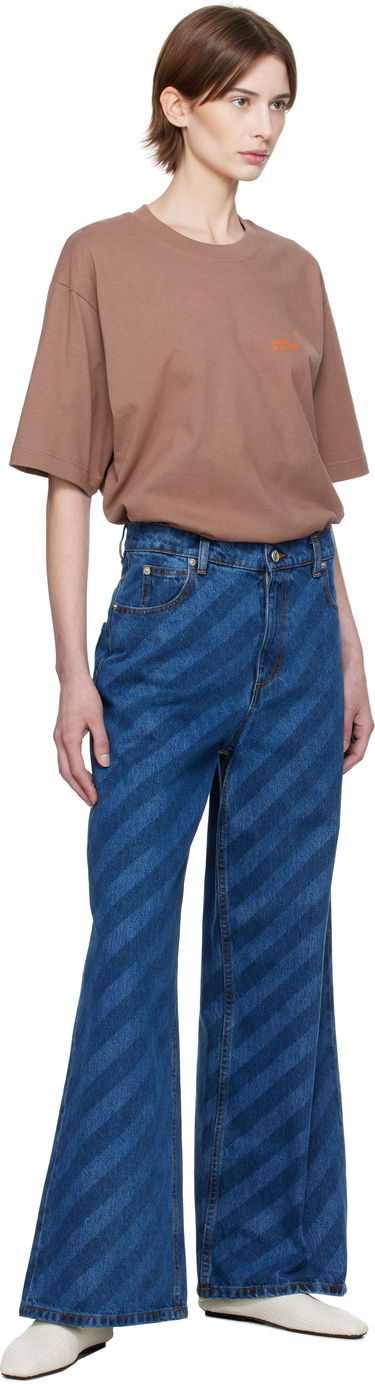 Kavbojke Marni Marni Wide Leg Diagonal Stripe Jeans Modra | PAJD0432A0 USCX36, 3