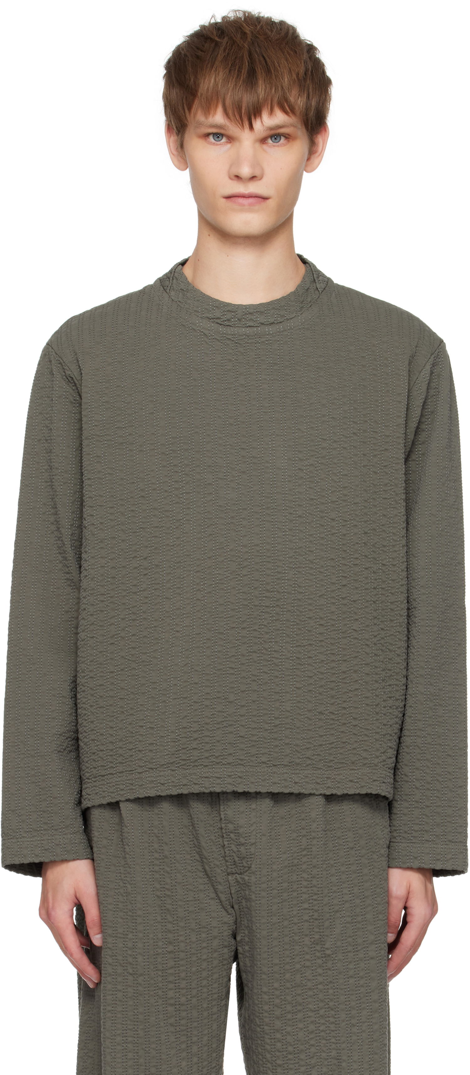 Majica Craig Green Craig Green Embroidered Linestitch Smock T-Shirt Zelena | CGAW25CWOSHI69, 0