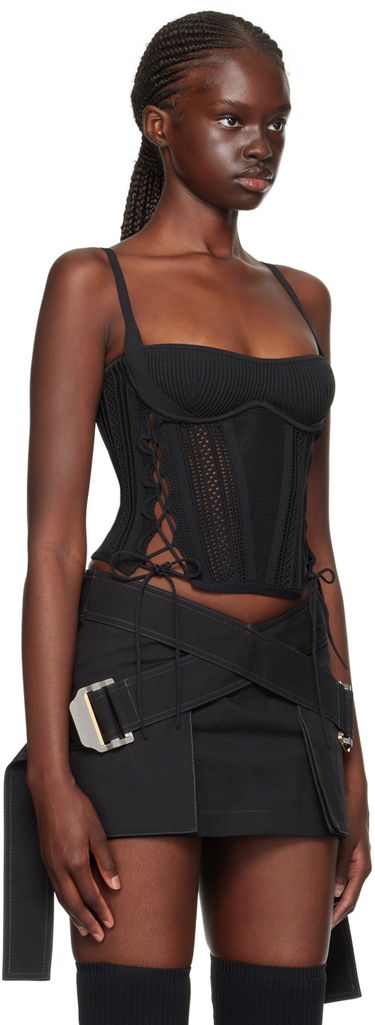 Majica brez rokavov Dion Lee Dion Lee Laced Knit Tank Top Modra | A7744F23, 4