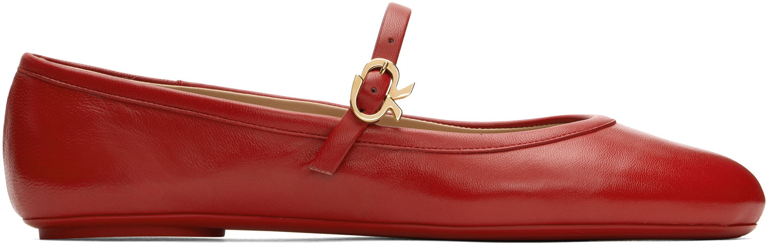 Superge in čevlji Gianvito Rossi Gianvito Rossi Carla Ballerina Flats Rdeča | G22223-05GOM-NXF, 0