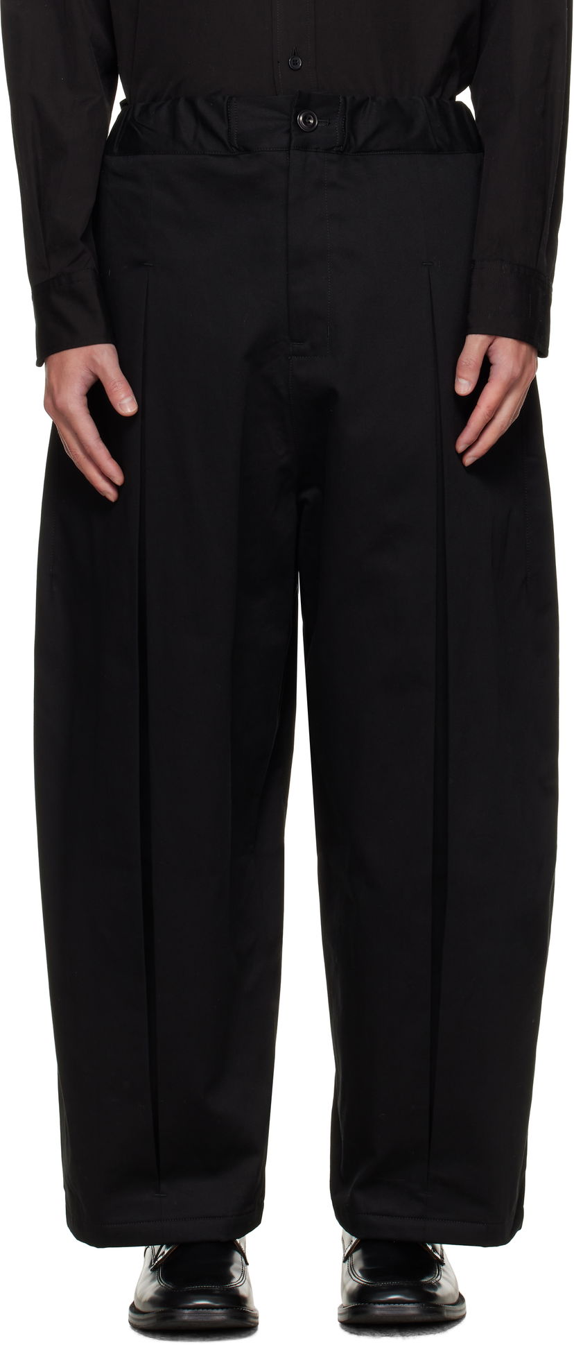 Hlače sage NATION SAGE NATION Box Pleat Trousers Črna | S011 BOX PLEAT TROUSER COTTON