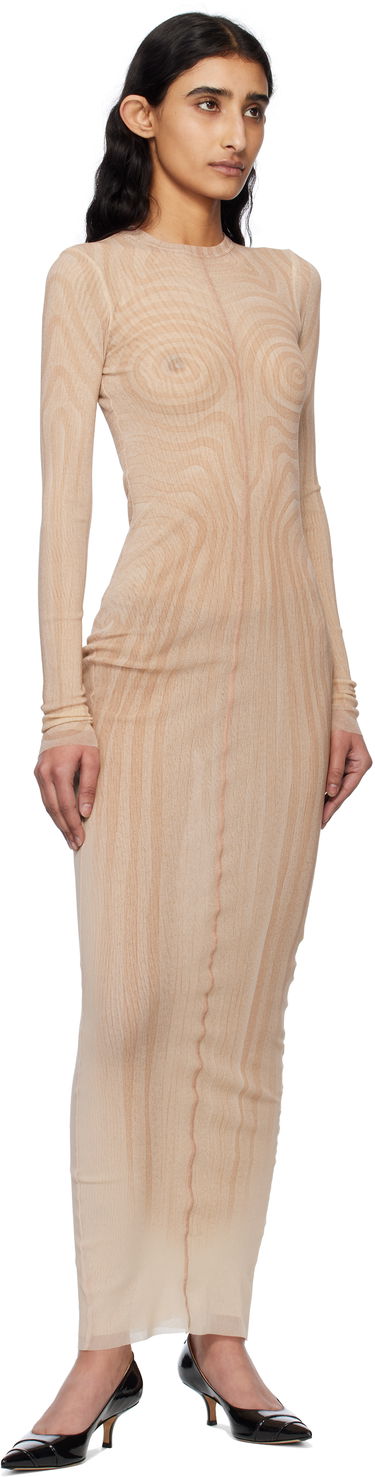 Obleke Jean Paul Gaultier Jean Paul Gaultier 'The Long Spirale' Maxi Dress Bež | 25/34-F-RO390-T587-2026, 3