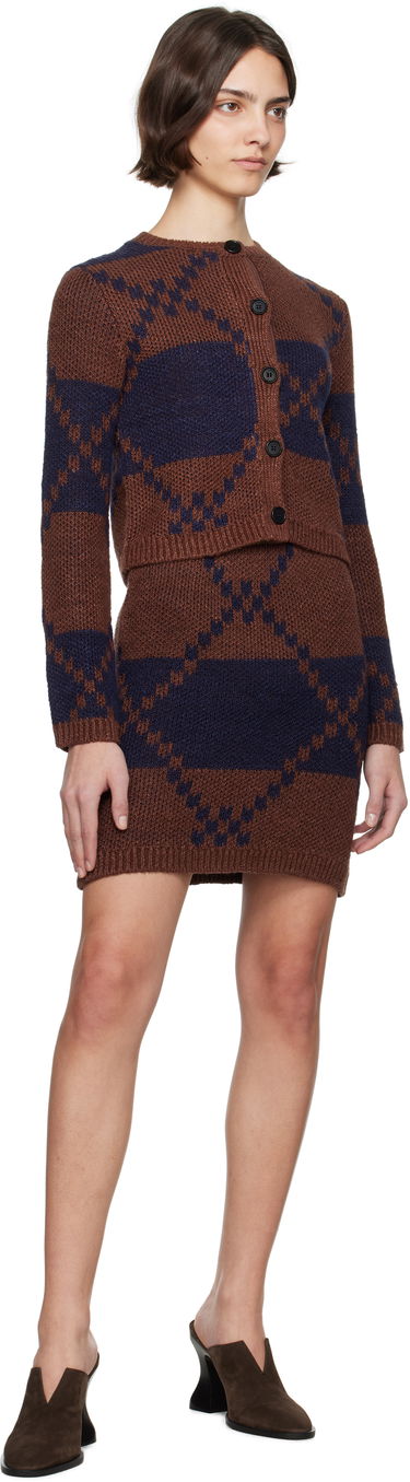 Krila JW Anderson JW Anderson Fairisle Knit Miniskirt Rjava | KW1412-YN0439, 3
