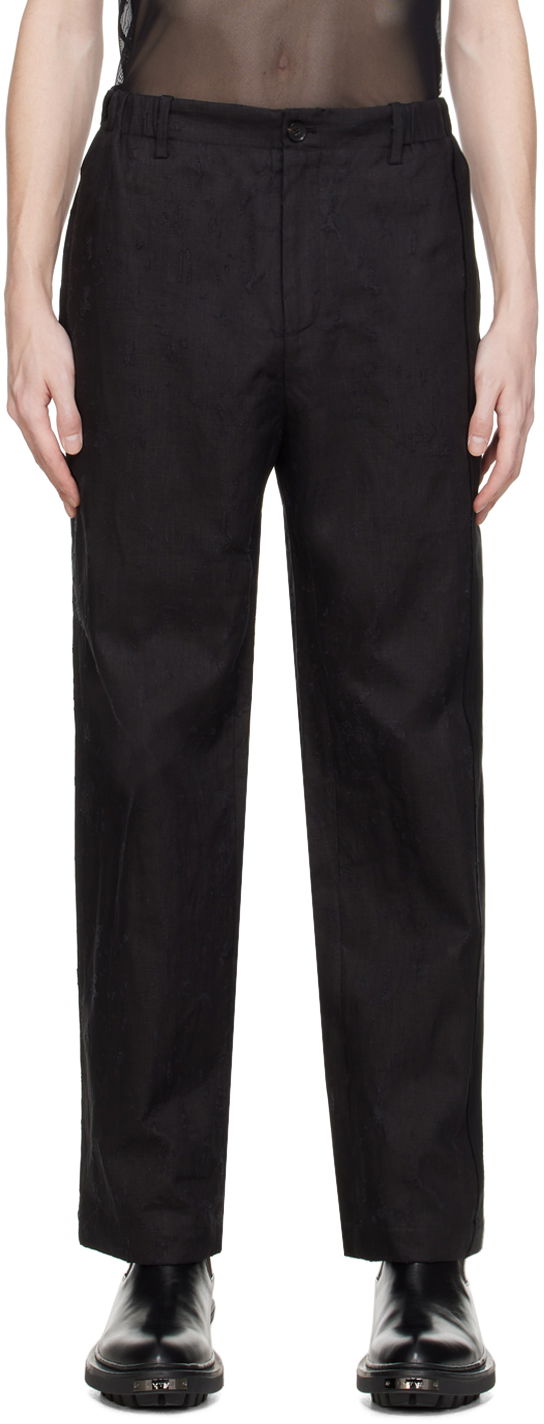 Hlače Feng Chen Wang Feng Chen Wang Raw Edge Trousers Črna | FUS17TR05