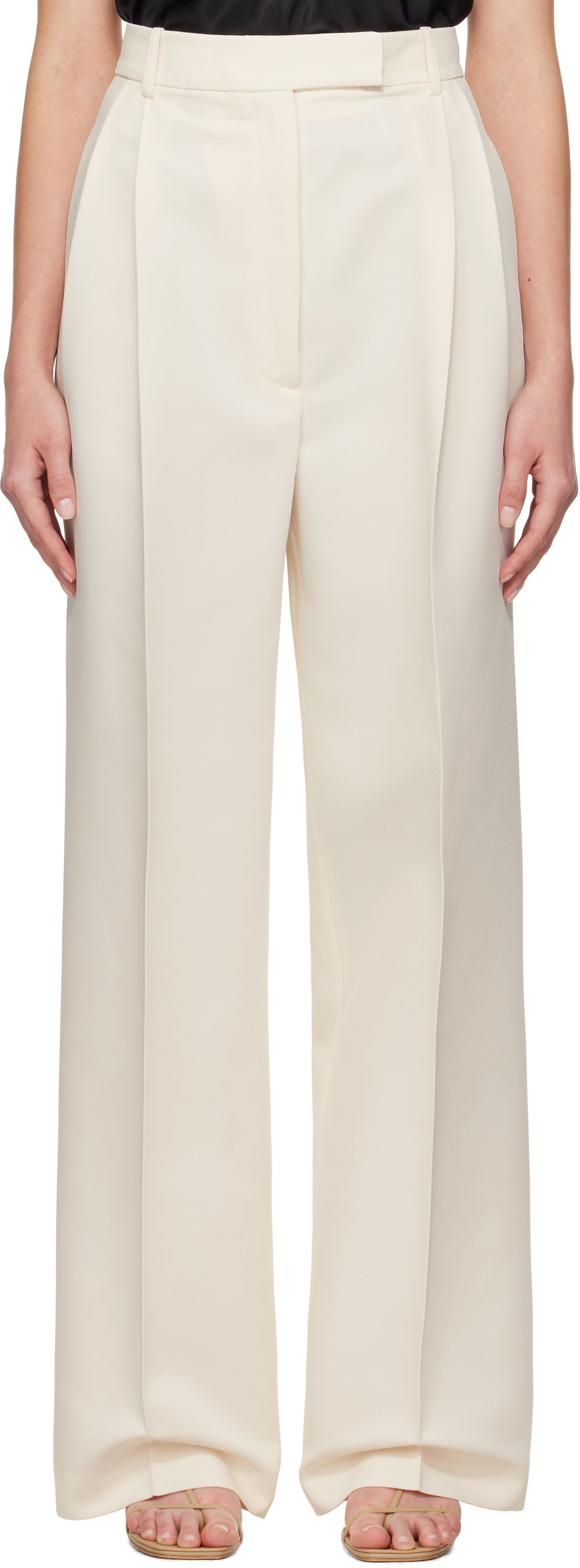 Hlače Róhe Róhe High-Waist Tailored Trousers Bela | 414-30-052, 0