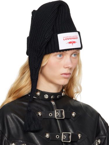 Beanie Charles Jeffrey Loverboy Charles Jeffrey LOVERBOY Sloppy Giuseppe Knit Beanie with Tassel Črna | 54131001, 1