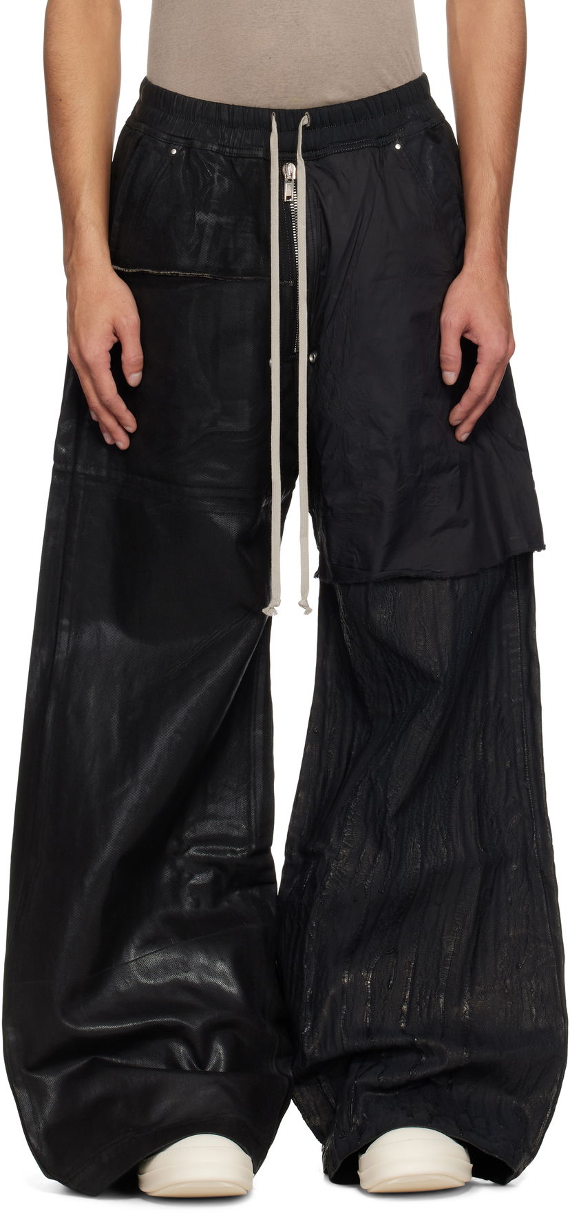 Hlače Rick Owens Rick Owens DRKSHDW Hollywood Geth Belas Wide Leg Jeans Črna | DU01E3378 COMW1