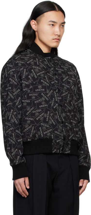 Bomber jakna Balmain Balmain Printed Label Bomber Jacket Črna | EH1TF955VH56, 1
