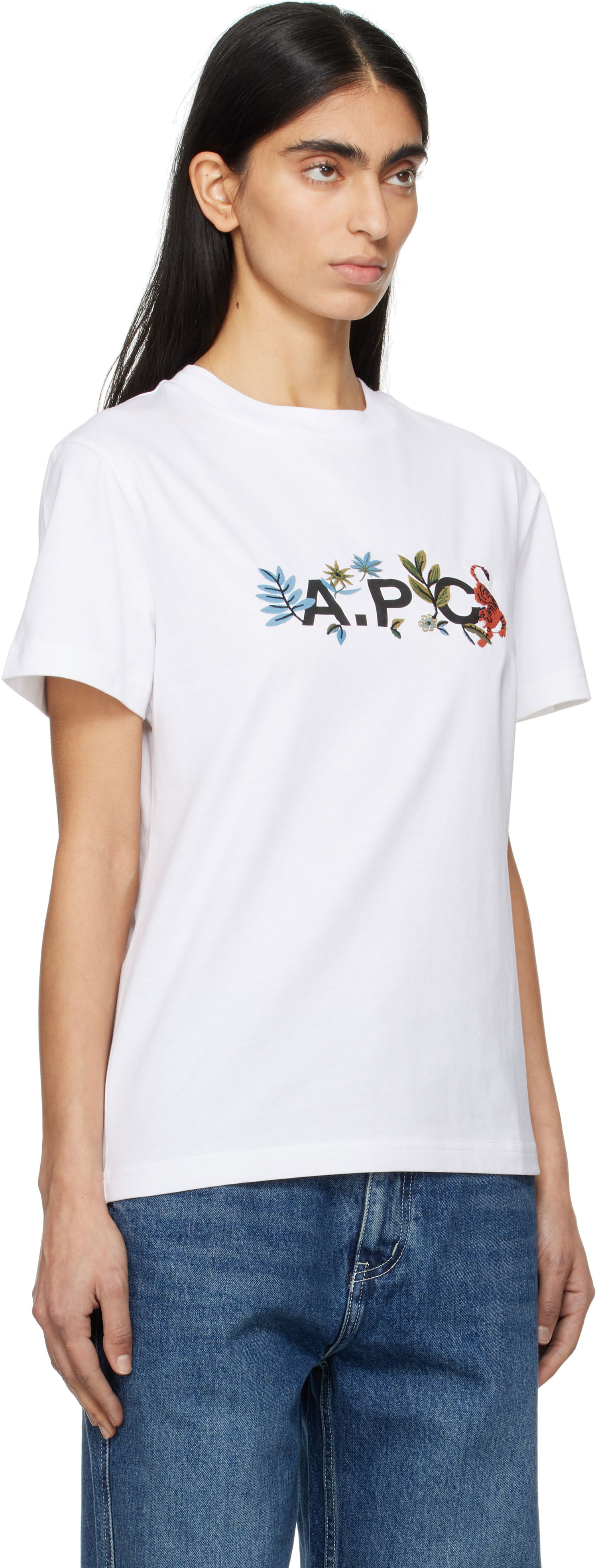 Majica A.P.C. A.P.C. Auguste Floral Graphic T-Shirt Bela | COBQX-M26497, 1