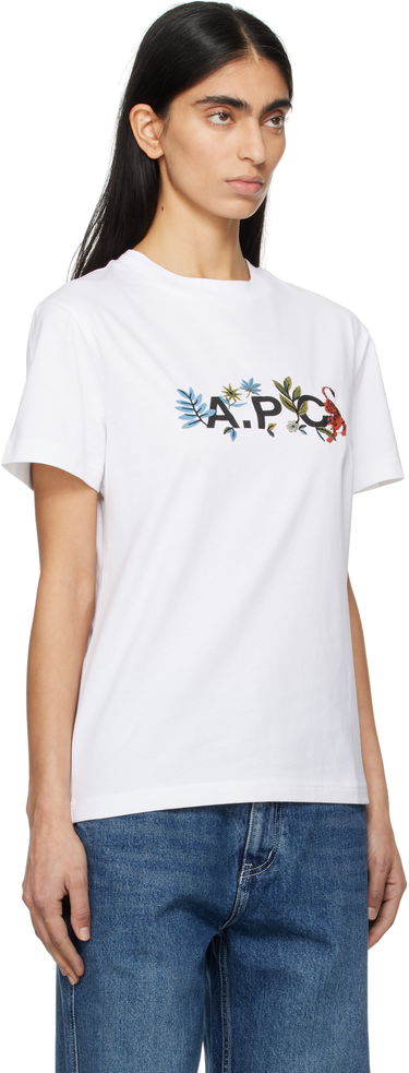 Majica A.P.C. A.P.C. Auguste Floral Graphic T-Shirt Bela | COBQX-M26497, 1