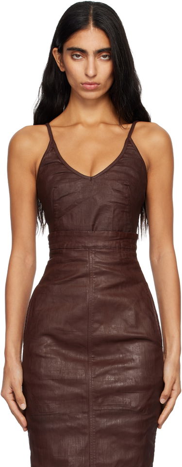 Obleke Rick Owens Rick Owens DRKSHDW Concordians Foil Denim Camisole Rjava | DS02E7132 SDSW, 0