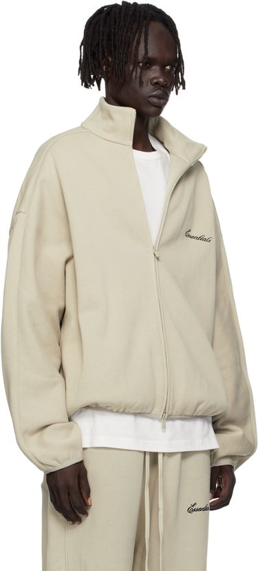 Jakna Fear of God Fear of God ESSENTIALS Modern Fit Fleece Track Jacket Bež | 202SP256896F, 1