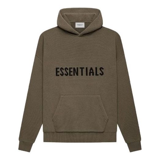 Pulover Fear of God Essentials Knit Pullover Logo Hoodie Zelena | FOG-FW21-014