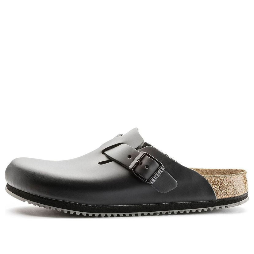 Superge in čevlji Birkenstock Boston Super Grip Leather Clogs Črna | 0060194
