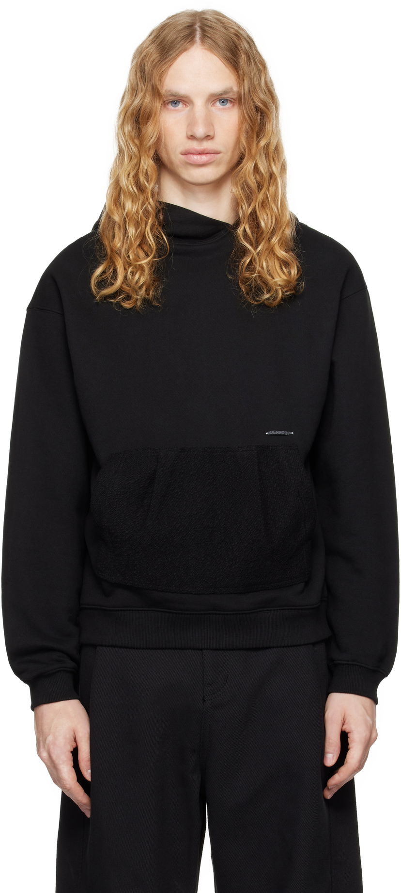 Pulover ADER ERROR Black Patch Pocket Hoodie Črna | BN01FWHD0106BK