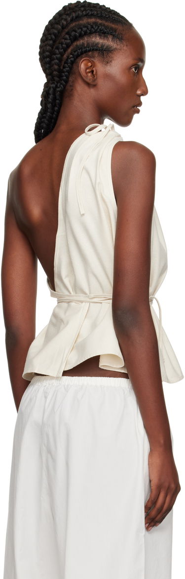 Majica brez rokavov Baserange Baserange One Shoulder Tie Waist Top Bela | TSVI-WS-AU25, 2