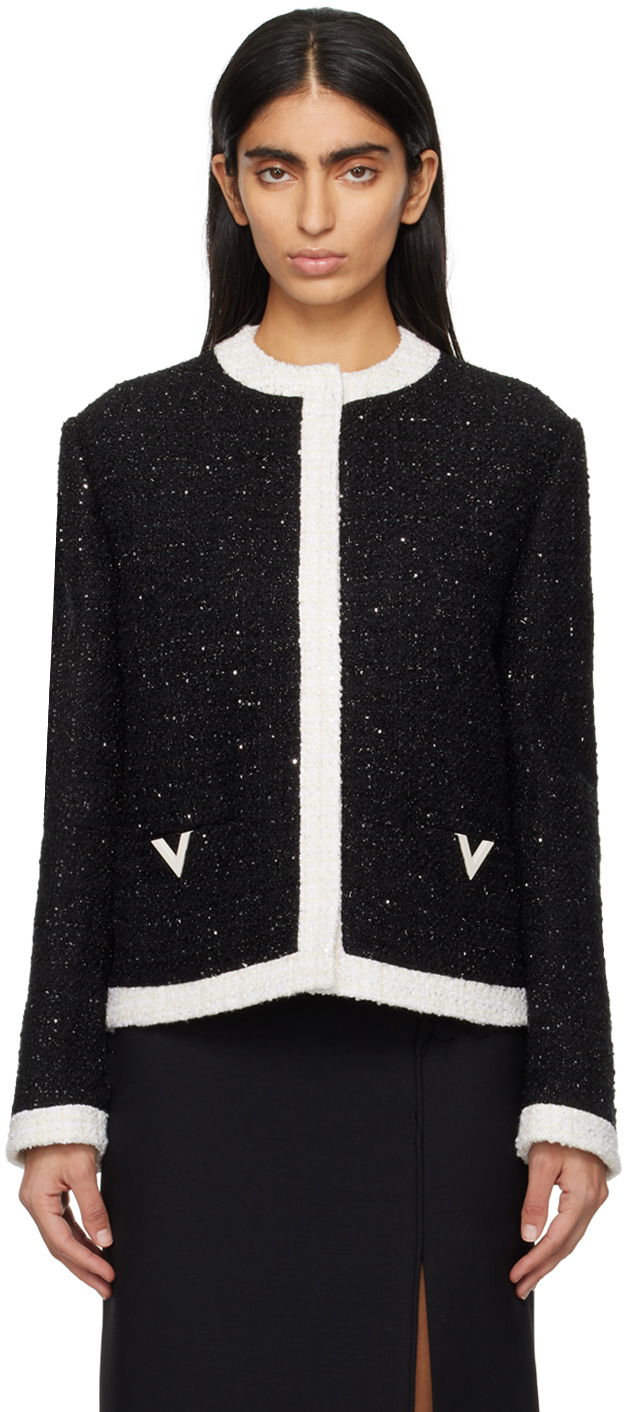 Jakna Valentino Black Metallic Jacket Črna | 4B3CE27P8C8