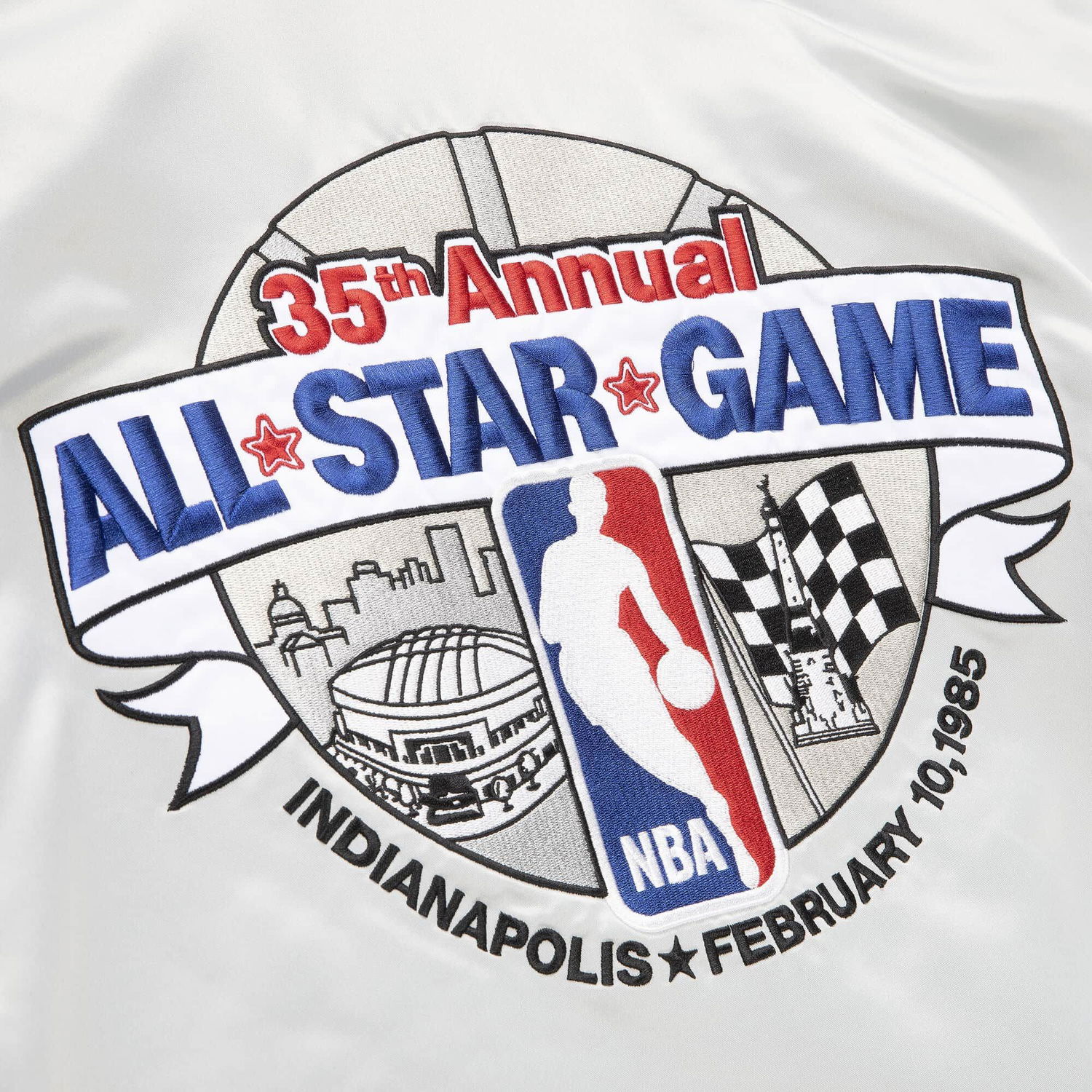 Jakna Mitchell & Ness All Star Heavyweight Satin Jacket Siva | STJKAJ19062-ASGSILV, 1