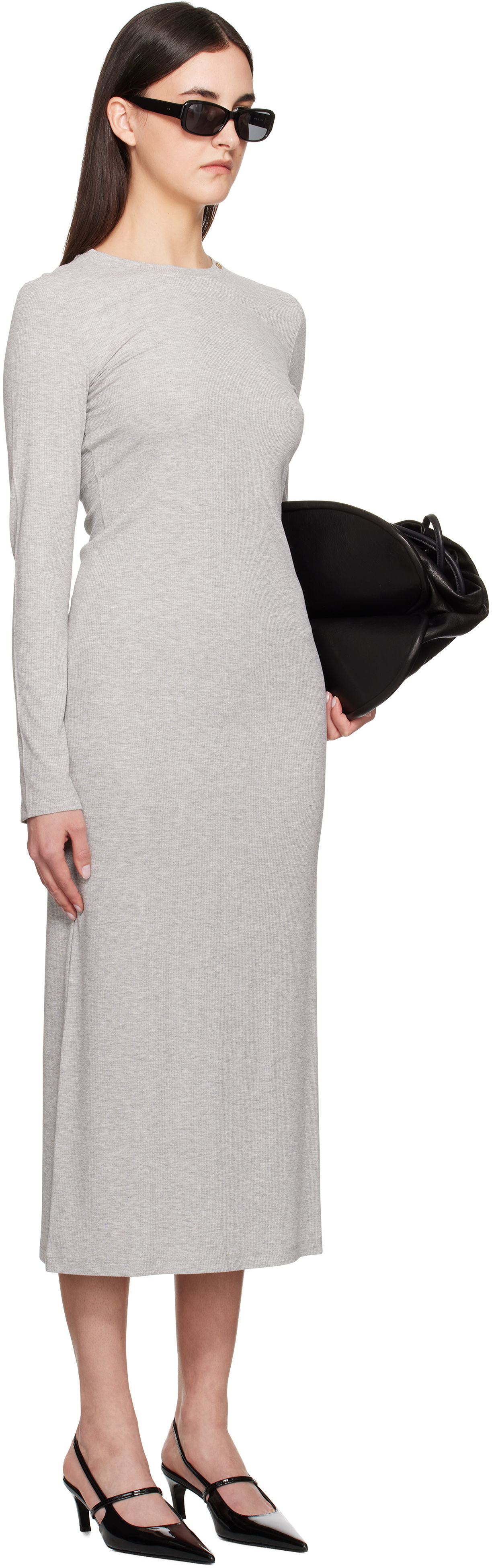 Obleke Anine Bing ANINE BING Jo Maxi Dress Siva | A-02-10930-GRM5, 1
