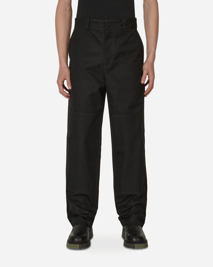 Hlače Off-White Diagonal Pocket Carpenter Pants Black Črna | OMCA207C99FAB001 1001