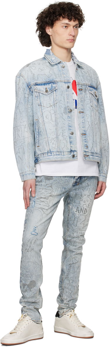 Jakna Ksubi Oh G Graffiti Print Denim Jacket Modra | MSP25JK005, 3