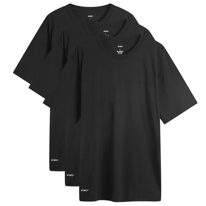 Majica WTAPS 3-Pack T-Shirt Black Črna | 242MYDT-UWM01-BLK