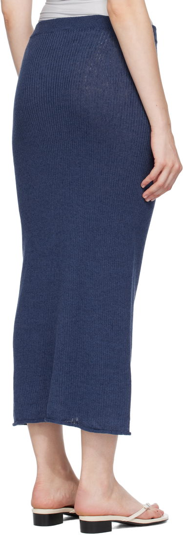 Krila Baserange Baserange Ribbed Knit Midi Skirt with Button Closure Mornarica | SKDR-LI-SU25, 2