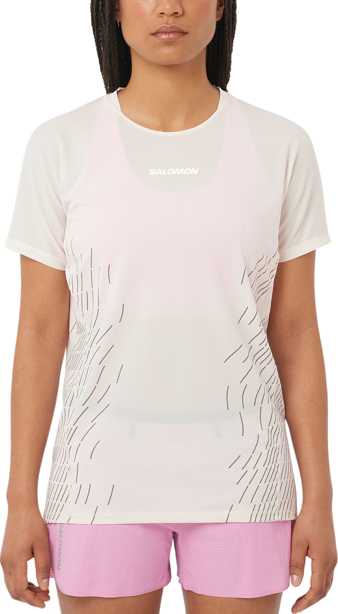 Majica Salomon Salomon Sense Aero Graphic Short Sleeve T-Shirt Bela | lc2698900