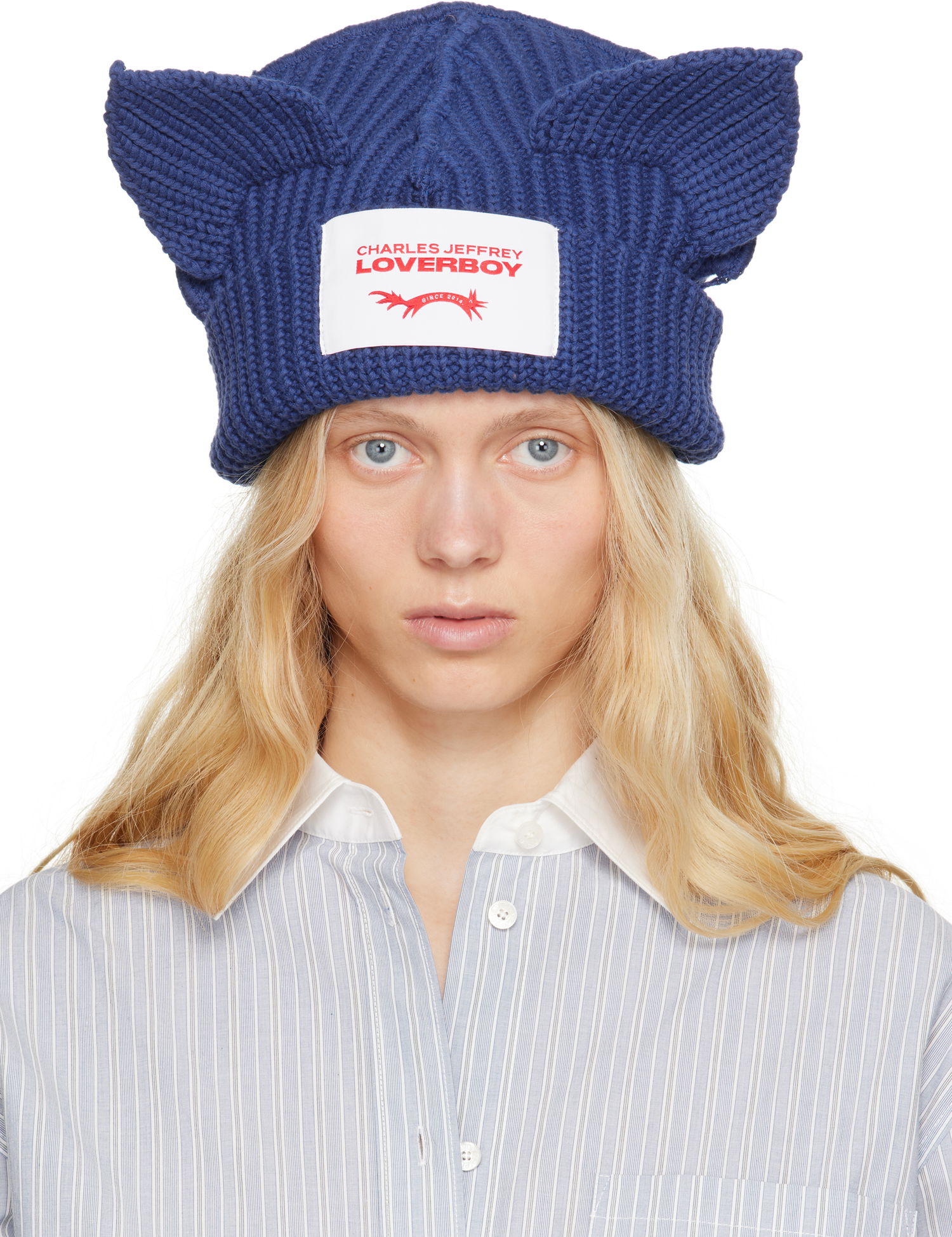 Beanie Charles Jeffrey Loverboy Charles Jeffrey LOVERBOY Chunky Knit Ears Beanie Modra | 54130301, 0