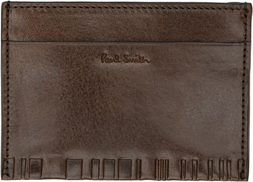 Denarnica Paul Smith Paul Smith Leather Shadow Stripe Card Holder Rjava | M1A-8113-PSTFOE